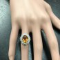 4.75Ct Natural Madeira Citrine and Diamond 14K Solid White Gold Ring