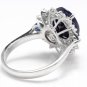 4.50Ct Natural Blue Sapphire & Diamond 14K White Solid Gold Ring