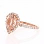 3.70 Carats Natural Morganite and Diamond 14K Solid Rose Gold Ring