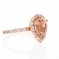 3.70 Carats Natural Morganite and Diamond 14K Solid Rose Gold Ring