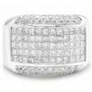 HEAVY 5.00Ct Natural Diamond 14K Solid White Gold Men's Ring