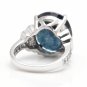20.60 Ct Natural Australian Sapphire & Diamond 14K White Solid Gold Ring