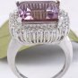13.45 Carats Natural Ametrine and Diamond 14K Solid White Gold Ring