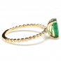 1.20 Carats Natural Emerald 14K Solid Yellow Gold Ring