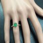1.20 Carats Natural Emerald 14K Solid Yellow Gold Ring