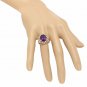 6.00 Carats Natural Amethyst and Diamond 14K Solid Rose Gold Ring