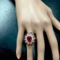 9.57 Carats Natural Red Ruby and Diamond 14K Solid Yellow Gold Ring