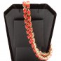 20.40Ct Natural Coral & Diamond 14K Solid Yellow Gold Bracelet