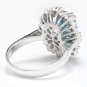 6.75 Carats Natural Blue Zircon and Diamond 14K Solid White Gold Ring