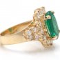 5.70Ct Natural Emerald & Diamond 14K Solid Yellow Gold Ring