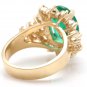 5.70Ct Natural Emerald & Diamond 14K Solid Yellow Gold Ring