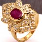2.81Ct Natural Red Ruby and Diamond 14K Solid Yellow Gold Ring