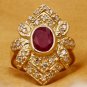 2.81Ct Natural Red Ruby and Diamond 14K Solid Yellow Gold Ring