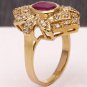 2.81Ct Natural Red Ruby and Diamond 14K Solid Yellow Gold Ring