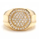 1.00Ct Natural Diamond 14K Solid Yellow Gold Men's Ring