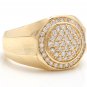 1.00Ct Natural Diamond 14K Solid Yellow Gold Men's Ring