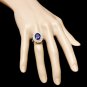 6.00Ct Natural Blue Sapphire & Diamond 14K White Solid Gold Ring