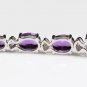 7.40ct Natural Amethyst and Diamond 14K Solid White Gold Earrings