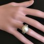 Splendid Natural South Sea Pearl and Diamond 14K Solid White Gold Ring