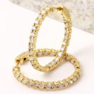 2.10Ct Natural Diamond 14K Solid Yellow Gold Hoop Earrings