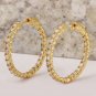 2.10Ct Natural Diamond 14K Solid Yellow Gold Hoop Earrings