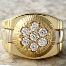 1.25Ct Natural Diamond 14K Solid Yellow Gold Men's Ring