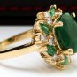 7.04Ct Natural Emerald & Diamond 14K Solid Yellow Gold Ring