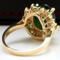7.04Ct Natural Emerald & Diamond 14K Solid Yellow Gold Ring