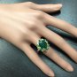 7.04Ct Natural Emerald & Diamond 14K Solid Yellow Gold Ring