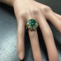 7.04Ct Natural Emerald & Diamond 14K Solid Yellow Gold Ring