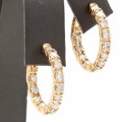 3.50Ct Natural Diamond 14K Solid Yellow Gold Hoop Earrings