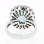 8.30 Carats NATURAL BLUE ZIRCON and DIAMOND 14K Solid White Gold Ring