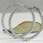 3.00Ct Natural Diamond 14K Solid White Gold Hoop Earrings