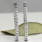3.00Ct Natural Diamond 14K Solid White Gold Hoop Earrings