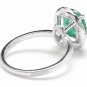 3.30Ct Natural Emerald & Diamond 14K Solid White Gold Ring