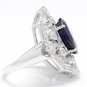 9.70Ct Natural Blue Sapphire & Diamond 14K White Solid Gold Ring
