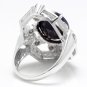 9.70Ct Natural Blue Sapphire & Diamond 14K White Solid Gold Ring