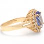 4.10 Carats NATURAL TANZANITE and DIAMOND 14K Solid Yellow Gold Ring