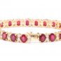 29.80Ct Ruby and Natural Diamond 14K Solid Yellow Gold Bracelet