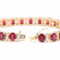 29.80Ct Ruby and Natural Diamond 14K Solid Yellow Gold Bracelet