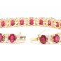 29.80Ct Ruby and Natural Diamond 14K Solid Yellow Gold Bracelet