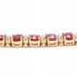 29.80Ct Ruby and Natural Diamond 14K Solid Yellow Gold Bracelet