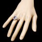 4.50 Carats NATURAL TANZANITE and DIAMOND 14K Solid White Gold Ring