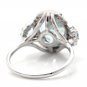 6.90Ct Natural Aquamarine & Diamond 14K Solid White Gold Ring