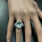 6.90Ct Natural Aquamarine & Diamond 14K Solid White Gold Ring