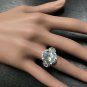6.90Ct Natural Aquamarine & Diamond 14K Solid White Gold Ring