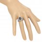 3.30Ct Natural Blue Sapphire & Diamond 14K White Solid Gold Ring