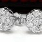 1.50Ct Natural Diamond 14k Solid White Gold Earrings