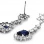 5.50Ct Natural Sapphire and Diamond 14K Solid White Gold Earrings