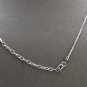 14K Solid White Gold Infinity Necklace with Natural Diamond Accent and Sapphires